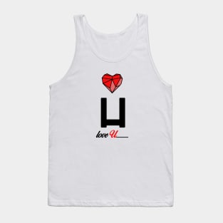 Initial love letter U for valentine Tank Top